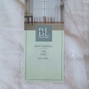 BL Home wavy diamonds sheer white panel- 52"×84"